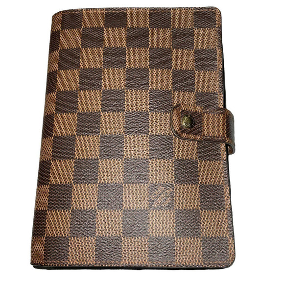 Louis Vuitton Damier Ebene Medium MM Ring Agenda Cover - Picture 1 of 16